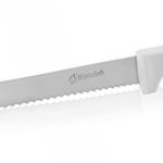 Bleteleh Scalloped Bread and Cake Kitchen Knife 8- inch stainless steel blade, White Polypropylene Handle