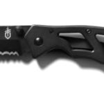 Gerber Gear Paraframe Tanto Pocket Knife – 3″ Serrated Edge Blade Folding Knife – EDC Gear and Equipment – Black