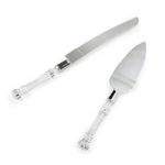 Darice 35745, Knife and Server Set, Faux Crystal