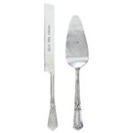 Mud Pie 4635002 Wedding Cake and Knife Serving Set, Silver