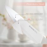 Astercook Knife Set for Kitchen 15 Piece with Block and Sharpener Kitchen Knives with Ceramic Coating Sharp Blade Dishwasher Safe Knife Block Set with Anti-slip Ergonomic Handle, Elegant White