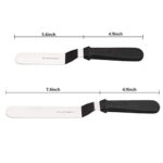 PUCKWAY Angled Icing Spatula, Stainless Steel Offset Spatula, Cake Spatula Set of 2 Black 6, 8 inch Blade