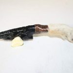 Coyote foot handle knife with a obsidian blade A298 Ornamental, replica, primitive tool.