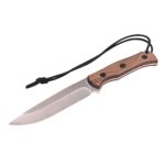 MOTEECRAG Fixed Blade Bushcrft Knife with Sheath 8CR Full Tang Camping Hunting Knife with Non-Slip Wooden Handle for Bushcraft, Survival, Hiking, Outdoor, Gift