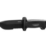 Gerber Gear LMF II Infantry Survival Knife, Military Grade Tactical Fixed Blade with Serrated Edge, Shock Absorbing Handle, Molle Sheath and Sharpener, Black