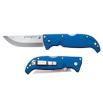 Cold Steel Finn Wolf 3.5in AUS8A Razor-Sharp Straight Back Blade 4.375in Griv-Ex Blue Handle Hunting Folding Knife, Boxed