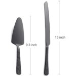 Seeshine Black Cake Cutter Set, Stainless Steel Cake Cutting Utensils Include 13-inch Cake Knife and 9.3-inch Cake Server suitable for Weddings, Birthdays, and Anniversaries