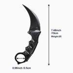 LarpGears Halloween Karambit Foam Rubber Training Fake Kinfe 7.5 inches Martial Arts Safe Practice Knives Trainer Tool (Black)