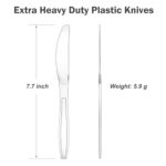 Dealusy 300 Count Extra Heavy Duty Clear Plastic Knives Disposable, BPA-Free, Heat Resistant, Solid and Durable Disposable Knives Bulk, Premium Plastic Knives heavy duty for Party Supply