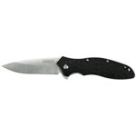 Kershaw Oso Sweet EDC Pocketknife, 3″ 8Cr13MoV Steel Drop Point Blade, Assisted Folder Opening with Flipper, Liner Lock System, Black