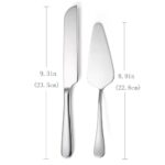 tiokin Wedding Cake Knife and Server Set Silver,Stainless Steel Cake Cutting Set,2Pcs Include Cake Cutter And Cake Server for Wedding, Birthday, Parties and anniversary, Dishwasher Safe