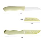 WWZJ 6 Pack Ceramic Paring Knife (Green) with Knife Cover, Lightweight Ceramic Knives, Fruit and Vegetable Small Knife