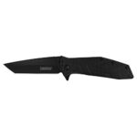 Kershaw Brawler Pocketknife, 3″ 8Cr13MoV Steel Modified Tanto Blade, Assisted Folder Opening with Flipper, Liner Lock System, Tactical EDC