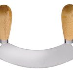 HIC’s Mezzaluna Rocking Vegetable Chopper and Mincing Knife, 6.75-Inch Stainless Steel Blade with Wooden Handles