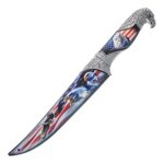 ASR Outdoor 13 inch Decorative American Eagle Etched Collectors Hunting Knife, Ornamental Scabbard and Handle