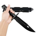 Tactical Rubber Knife Military Training ABS Plastic Dagger M9 M16 fixed Blade Knives Scabbard Model Kit for Airsoft Gun toy Martial Arts Pretend Play Cosplay Funning Game Halloween