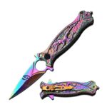 Masters Collection MC-A030RB Spring Assist Folding Knife, Rainbow Blade, Rainbow Handle, 4.5-Inch Closed