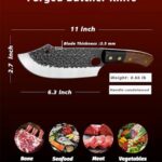 ohmonlyhoo Cleaver Knife for Meat Cutting, Chopping, Dicing, Mincing- 11″ Kitchen Knives Made with Hand Forged HC Steel for Home Outdoor Camping BBQ Christmas Thanksgiving Gift Idea