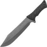 Schrade SCHF45 Leroy 16.5in Stainless Steel Full Tang Fixed Blade Knife with 10.4in Bowie Blade and TPE Handle for Outdoor Survival Camping and Everyday Carry
