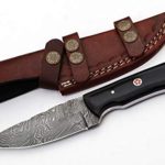 Grace Knives Handmade Damascus Hunting Knife 8.5 Inches G-1051. Handle Made with Buffalo Horn (with Sheath)