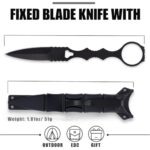 Portable Knife Fixed Blade Knife With Sheath 440c Steel Blade Camping Knife Outdoor With Kydex Sheath The Knife Comes In Black And White (Black)