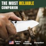 Kizer Bulldog Folding Pocket Knife, 3″ Sheepsfoot Blade Folding Knife, 154CM Steel Micarta Handle Pocket Knife, Small EDC Knife for Outdoor Indoor Camping Hunting Fishing Survival V3672C2