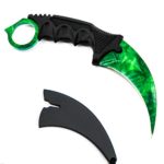 Wetop Karambit Knife, Stainless Steel Fixed Blade Tactical Knife, CS-GO for Hunting Camping Fishing Self Defenses and Field Survival, with Sheath and Cord(Emerald)