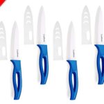 Ceramic knife, Cerahome Ceramic kitchen Knife Set with Sheath 2019 Upgraded Kitchen Knives Sharp Fruit Knife (blue)