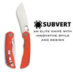 Spyderco Subvert Specialty Folding Utility Knife with 4.14″ CPM S30V Premium Stainless Steel Blade and Orange G-10 Titanium Handle – PlainEdge – EDC Knife – C239GPOR