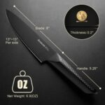 Chef Knife, 8 Inch Pro Kitchen Knife Dishwasher Safe, High Carbon German Stainless Steel Chef’s Knives with Ergonomic Handle, Elegant Black, Best Gifts
