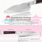 RyoriNinja Dexter Deba Knife 8inch Japanese Steel Kitchen Chef Knife, Professional stainless Steel Fish Fillet Knife for cooking with Gift Box for Men and Women(8 inch)