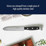 HENCKELS Statement Razor-Sharp 5-inch Serrated Utility Knife, Tomato Knife, German Engineered Informed by 100+ Years of Mastery, Black/Stainless Steel