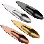 Kiwi Spoon knife – Ansaw 2-in-1 Reusable Fruit Cutter Peeler Spoons, Stainless Steel Multi Use For Home Kitchen and Travel Utensil,Set of 4
