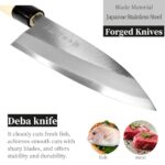 Seki Japan Japanese Seki SANBONSUGI Sushi Chef Knife, Stainless Steel Sashimi Deba Knife, Magnolia Wood Handle, 150 mm (5.9 in)