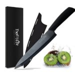 TheFitLife Professional 8 Inches Ceramic Knife – Best Chef Knife for Kitchen – Sharpest Black Blade Perfect Cut with No Sharpening Required Healthier Choice Premium and Stylish Gift