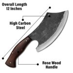 Sarhad Etehad Butcher knife Full Tang Meat Cutting knife Chopper Knife best Chef knife For Dicing Mincing (ROSEWOOD)