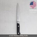 SKWARE Kitchen Utility Knife – Razor Sharp German Stainless Steel – 6 Inch Knife for Slicing and Trimming Proteins, Vegetables, Fruits