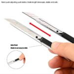 FOSHIO Utility knife Retractable with 30 Degree Snap Off Blade 9MM Box Cutter Knife, Office Vinyl and Paper Cutting Craft Knives, Pack of 3