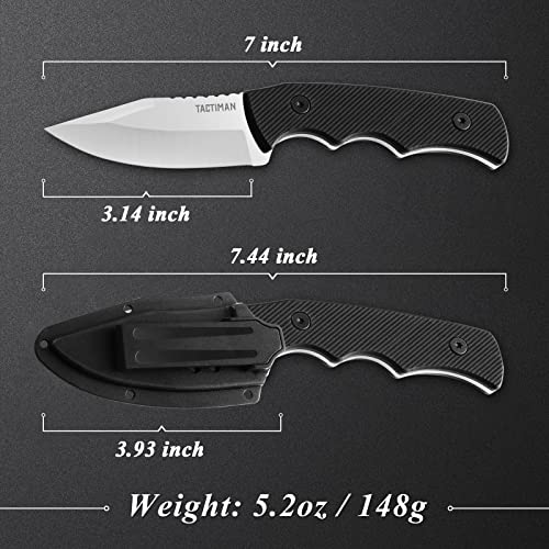 TACTIMAN Fixed Blade Knife Tactical Survival Hunting Knife With Plastic