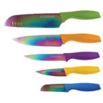 Tomodachi by Hampton Forge, Rainbow Titanium 10 Piece Cutlery Set with Blade Guards