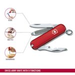 Victorinox Rally Swiss Army Knife, Compact, 9 Functions, Swiss Made Pocket Knife with Magnetic Phillips Screwdriver, Bottle Opener and Key Ring – Red