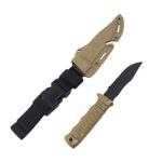 Toonol Tactical Combat Training Rubber Dummy Knife Bayonet with Scabbard/Sheath for M4/M9/M16 Airsoft Pistol CS CF Cosplay Wargames (Tan-1)