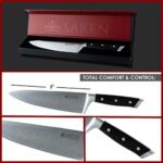 Saken 8-Inch Chef’s Knife – High-Carbon German Steel Chef Knife with Ergonomic Wooden Handles – Professional Multipurpose Kitchen Knife for Slicing, Chopping, Mincing, Deboning, And More