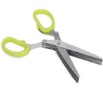 5 Blades Stainless Kitchen Herb Scissors with Cleaning Brush Comb,Multipurpose Cutting Shears – Clever Cutter/Chopper/Mincer/Shredder Scissorfor Paper-Kitchen Gadget
