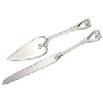 Elegance Silver Silver Heart Cake And Knife Set