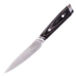Maestro Cutlery Volken Series German High Carbon Stainless Steel 5” Inch Professional Utility Knife with Black Wood Handle
