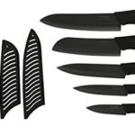 Melange 10-Piece Ceramic Knife Set with Black Handle and Black Blade