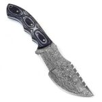 Poshland TR-1168 Custom Handmade Damascus Steel 10 Inches Tracker Knife – Perfect Grip Black Micarta Handle