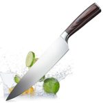 Chef Knife, Koncle 8 Inches Japanese High Carbon Stainless Steel Kitchen Knife with Sharp Blade, Ergonomic Handle, Pro Chef’s Knife for Cutting, Chopping, Slicing, Carving, Mincing, Gift Box