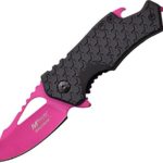 MTECH USA MT-A882PK Spring Assist Folding Knife, Pink Blade, Black Handle, 3-Inch Closed